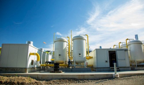 A view of the renewable natural gas plant facility
